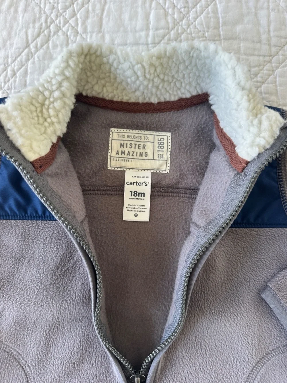 Carter’s Toddler Boy Fleece Zip Up Jacket 18 months